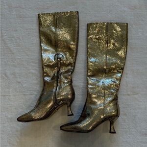 Sam Edelman Gold Leigh Knee High Boots